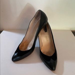 Black Leather pumps heels Size 8